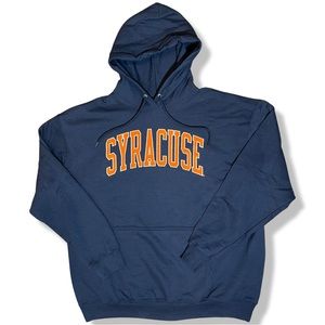 American Vintage Navy Blue Hoodie with Orange "Syracuse" Lettering